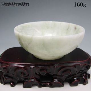 100% Natural Burma Jadeite A Jade Hand - Carved Bowl Nr/bg1853 photo