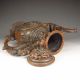 Chinese Bronze Flagon / Teapot / Wind Pot W Kang Xi Mark Nr Teapots photo 9