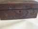 Antique Chinese Carved Hard Wood Box With Dragon Boxes photo 3