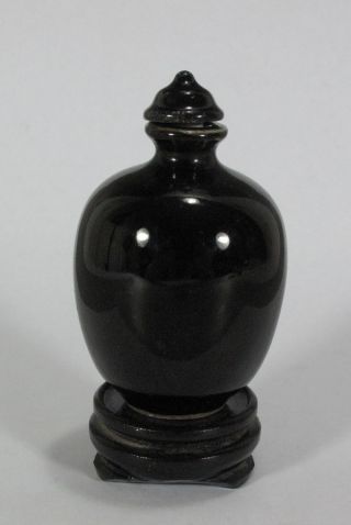 Rare Chinese Black Porcelain Snuff Bottle photo