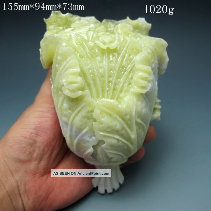 100% Natural Lantian Jade Hand - Carved Statue - - - Cabbage Nr/pc1357 Other photo