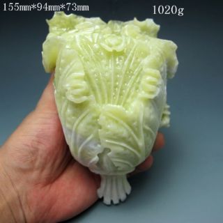 100% Natural Lantian Jade Hand - Carved Statue - - - Cabbage Nr/pc1357 photo