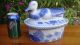 Antique Chinese 清 Qing Dynasty Blue & White Porcelain Covered Serving Dish/bowl Bowls photo 1