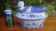 Antique Chinese 清 Qing Dynasty Blue & White Porcelain Covered Serving Dish/bowl Bowls photo 2