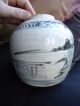 Antique 18thc Qianlong Large Blue & White Ginger Vase Signed Porcelain photo 1