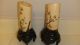 A Pair Of Vintage Japanese Faux Ivory With Gold Inserts Paintings & Scrolls photo 11