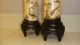 A Pair Of Vintage Japanese Faux Ivory With Gold Inserts Paintings & Scrolls photo 4