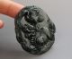 Chinese Hetian Black Green Jade Carved Qilin Crane Pendant Nr Other photo 1