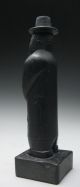 Unusual Primitive Chinese Style Black Carved Stone Scholar Figurine Sculpture Men, Women & Children photo 2