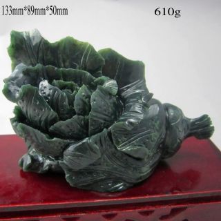 100% Natural Chinese Hetian Jade Statue - - - Cabbage Nr/pc721 photo