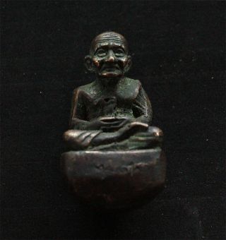 Thai Amulet Brass Holy Pra Lp.  Taud Pim Fingerprints Downed Be:2508 Wat Changhai photo