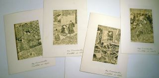 Antique Kunisada Japanese Wood Block Prints 4 photo