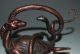 Chinese Copper Archaistic Chilong Turtle & Snake Statue Nr Snakes photo 3