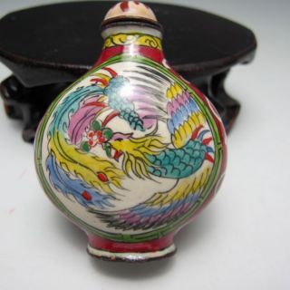 Chinese Cloisonne Enamel Snuff Bottle W Hand - Painted Fine Pattern Nr/pc1898 photo