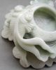 1541g Chinese Lantian Jade Carved Lotus Leaf Goldfish Brush Washer Other photo 6