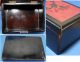 Vintage,  Antique Japanese Lacquer Box Red Panel,  Hand Painted Gold & Black Bird Boxes photo 2