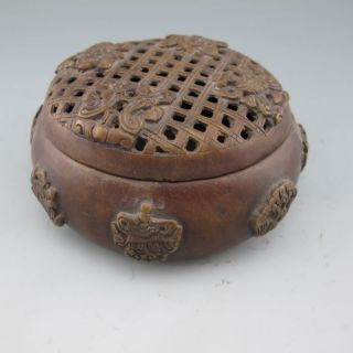 Retro Bronze Incense Burner W Qing Dynasty Mark Nr photo
