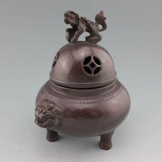 Chinese Bronze Incense Burner W Kangxi Mark Nr photo