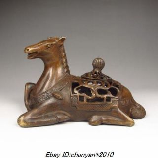 The China Bronze Censer Gai Wate The Qing Dynasty Marc Hollow Horse Furnac photo