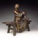 Chinese Bronze Statue - Tang Xuanzang On Stool Nr Other photo 4