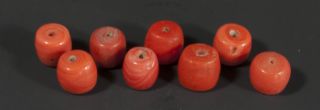 Eight Glass Beads,  Made To Look Like Coral photo