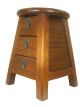 Chinese Pretty Wood Color 3 Drawer Round Stool/stand Other photo 1