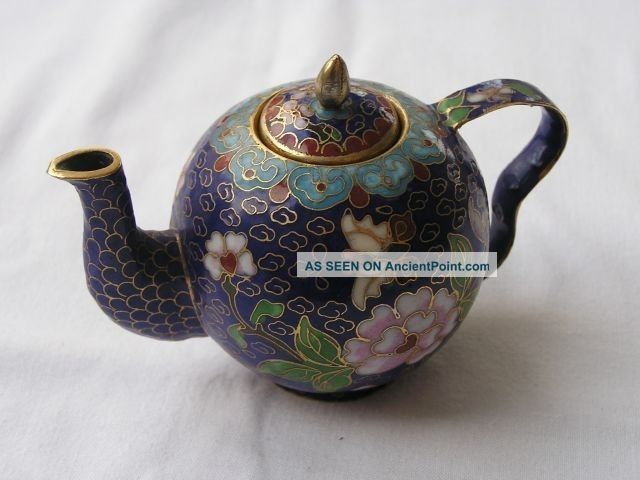 Small Chinese Cloisonne Enamel Teapot 1950s Nr 1503 Cloisonne photo