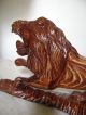 Antique Rare Large Chinese Hand Carved Foo Dog/lion/wooden Statue 13 X 8 Foo Dogs photo 5