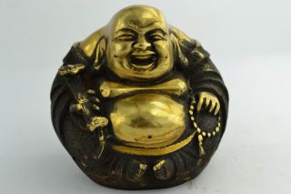 Asian Old Collectibles Decorated Handwork Copper Exorcism Buddha Statue Aaaaa photo