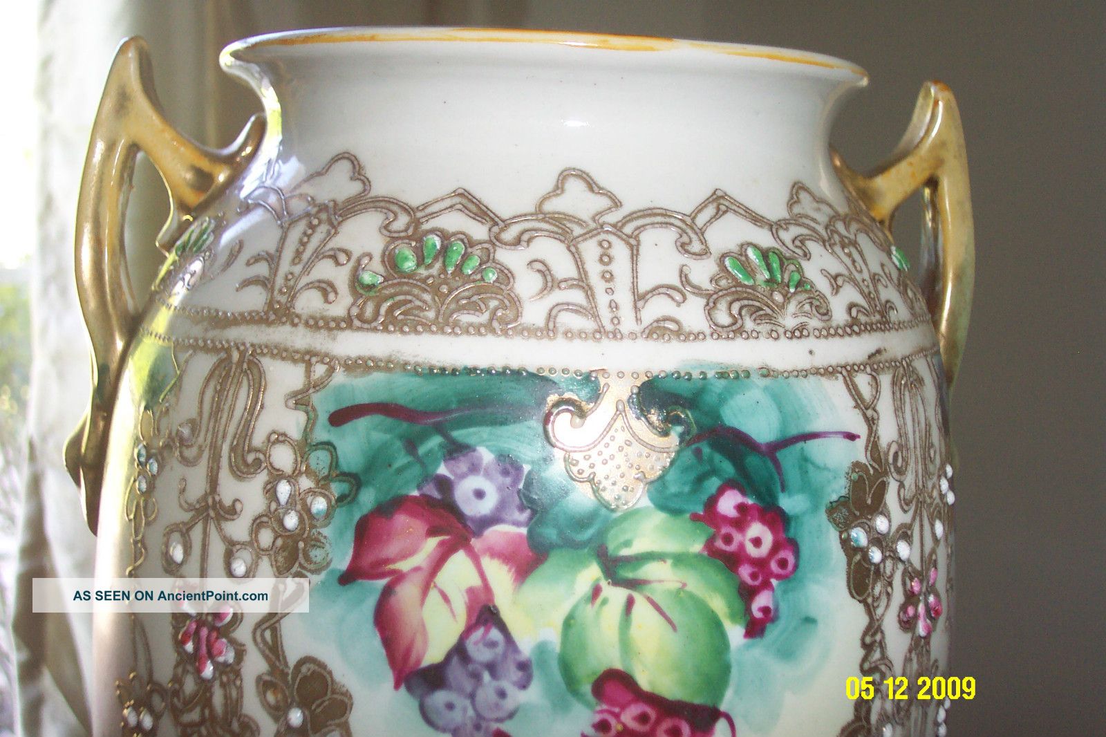 Antique Moriage Vase Art Nouveau 13 