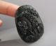 Chinese Hetian Black Green Jade Carved Jinchan Pendant Nr Other photo 1