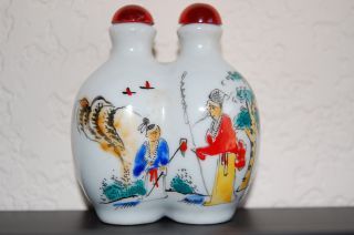 Vintage - Hand Painted Chinese Double Snuff Bottle photo
