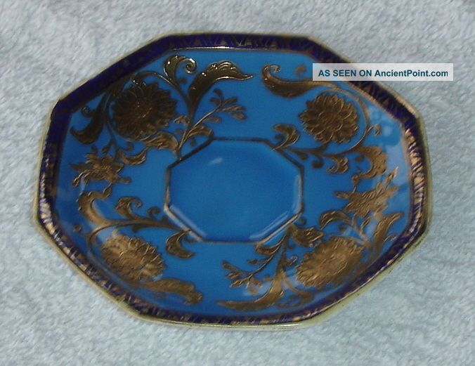 Stunning Japanese Noritake Blue & Gold Porcelain Dish / Saucer Porcelain photo