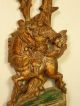 55.  Antique Chinese Carved Gold Gilt Wood Panel W/knight And Horse Other photo 1