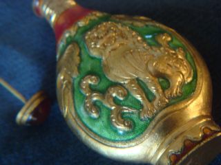 Brass And Baked Enamel Chinese Snuff Bottle photo