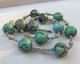 Antique Chinese Large Green Turquoise Beads & Seed Pearl Necklace~very Old~tlc Necklaces & Pendants photo 1