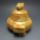 Old Antiques Chinese Jade Hand - Carved Incense Burners & Lid W Dog Nr/nc1491 Pots photo 5