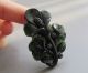 Chinese Hetian Black Green Jade Carved Flowers Pendant Nr Other photo 2