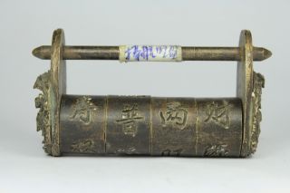 Chinese Handwork Copper Monkey Writing Old To Lock photo