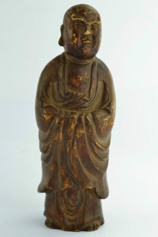 China Old Handwork Alabaster Carving Buddha Exorcism Statue photo