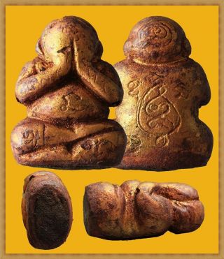 Real Thai Amulet Buddha Pendent Phra Pidta Lp.  Perm Wat Klang Bang Kaew Very Rare photo