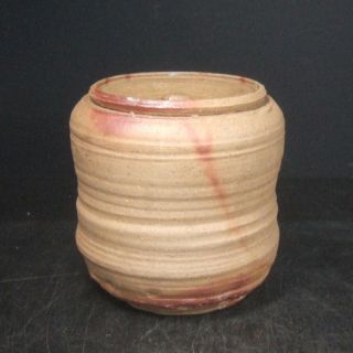 E773: Japanese Old Bizen Pottery Ware Cold Water Container Good Natural Glaze. photo