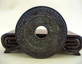 Chinese Classical Hand Carved Old Jade Pendant (jade Bi) /10 - 006 photo