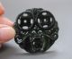 Chinese Hetian Black Green Jade Hollow Out Carved Bats Pendant Nr Other photo 1