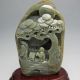 100% Natural Hetian Jade Hand - Carved Statues (with A Certificate) - Man&pine Tree Other photo 1