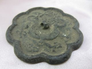 Collection Antique Chinese Bronze Ancient Times Delicate Flower Mirror - - La photo