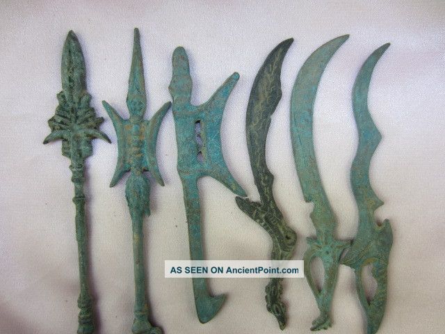Collection Antique Chinese Bronze Delicate Weapon Knife & Sword - - - F20y India photo