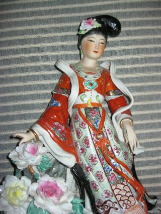 Oriental Woman/geisha Figurine - Asian Statues Large Glazed photo