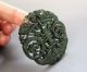 Chinese Hetian Black Green Jade Hollow Out Carved Bats Pendant Nr Other photo 2