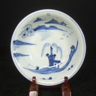 F296: Real Old Chinese Blue - And - White Porcelain Plate Of Qing Dynasty Age photo